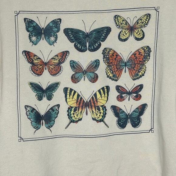 Earthbound Trading Co. sweatshirt-size Large- EBX Cream butterfly colony - Picture 4 of 4